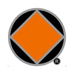 New Style NA Symbol Pin in Harley Orange and Black
