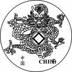 Dragon Logo Pin White & Black