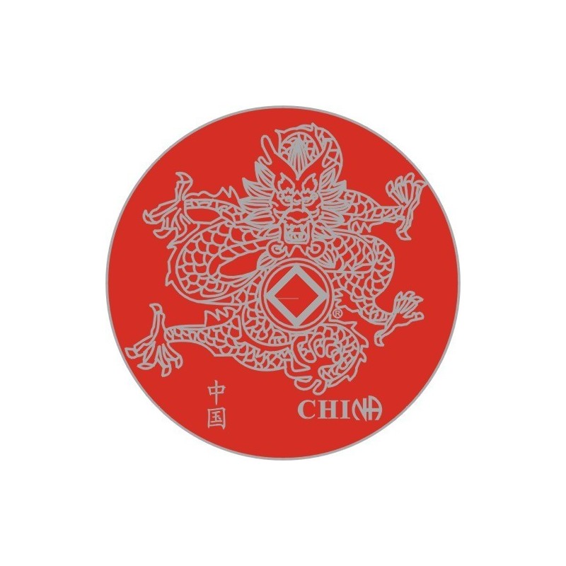 Dragon Logo Pin Red & Silver