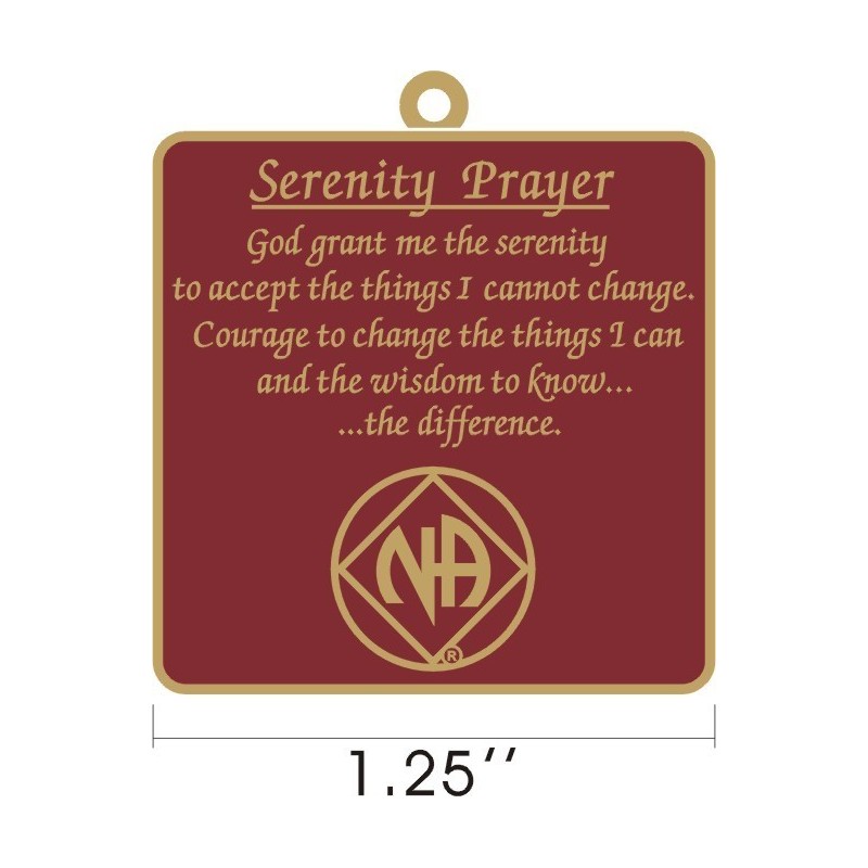 Serenity Prayer Key Tag Red & Gold