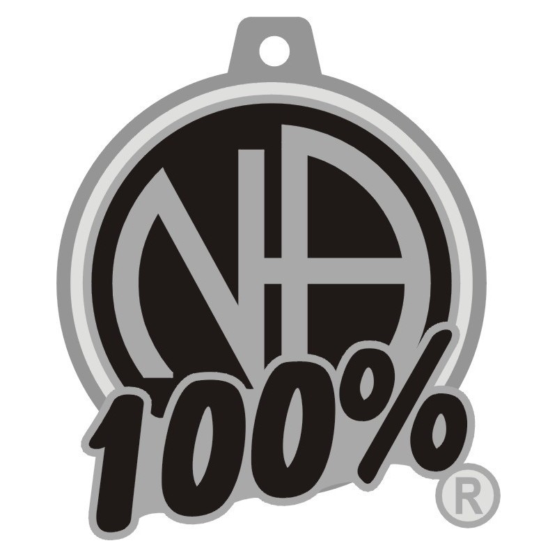 100% Black & Silver Key Tag