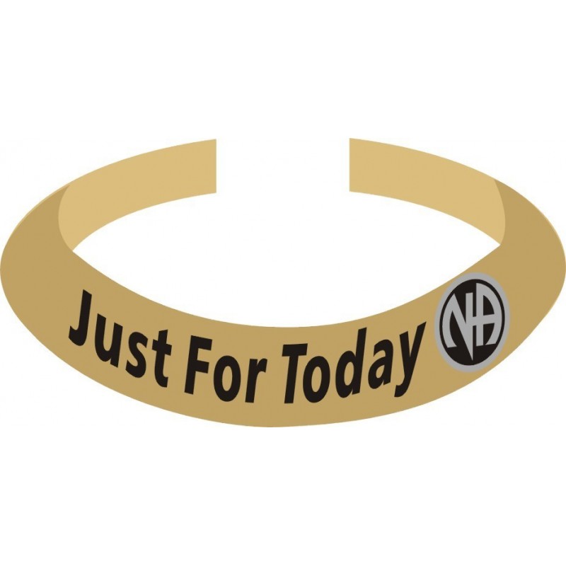 Gold JUST FOR TODAY Bracelet with Sliver and Black NA Symbol