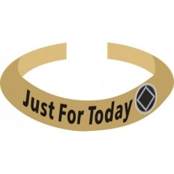 Gold JUST FOR TODAY Bracelet with Sliver and Black Service Symbol