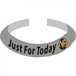 Silver JUST FOR TODAY Bracelet with Gold and Black NA Symbol