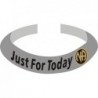 Silver JUST FOR TODAY Bracelet with Gold and Black NA Symbol
