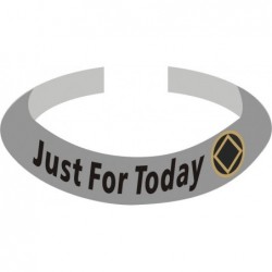 Sliver JUST FOR TODAY Bracelet with Gold and Black Service Symbol