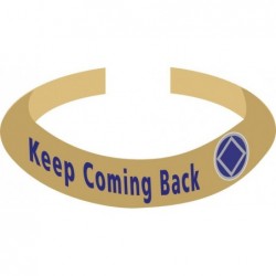 Gold KEEP COMING BACK Bracelet with Sliver and Blue Service Symbol