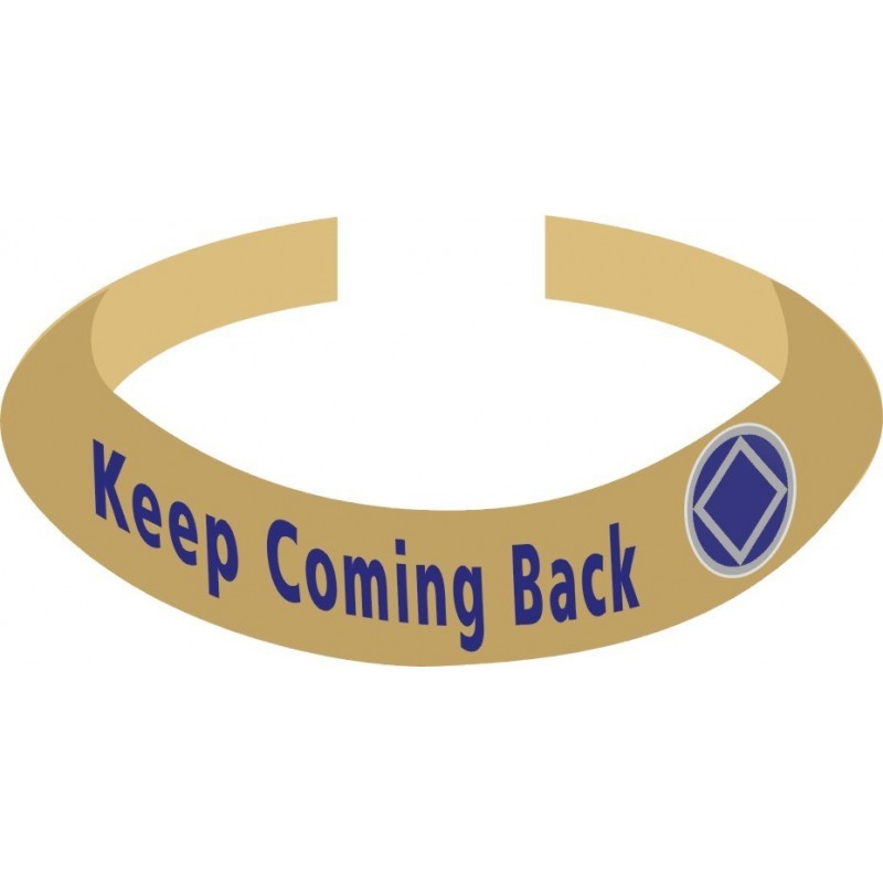 Gold KEEP COMING BACK Bracelet with Sliver and Blue Service Symbol