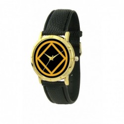 Womens Gold and Black Watch with the Service Symbol