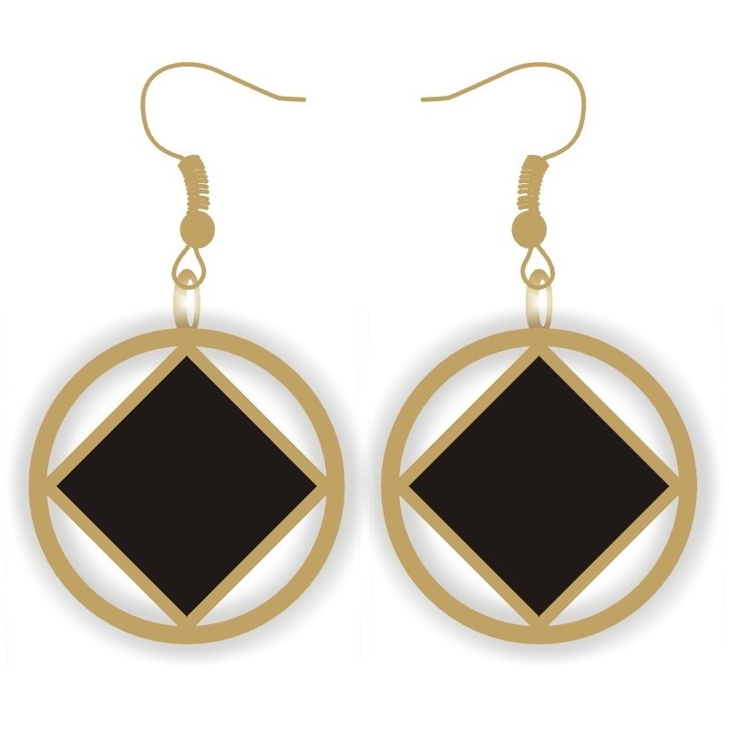 Gold and Black NA Service Symbol Earrings