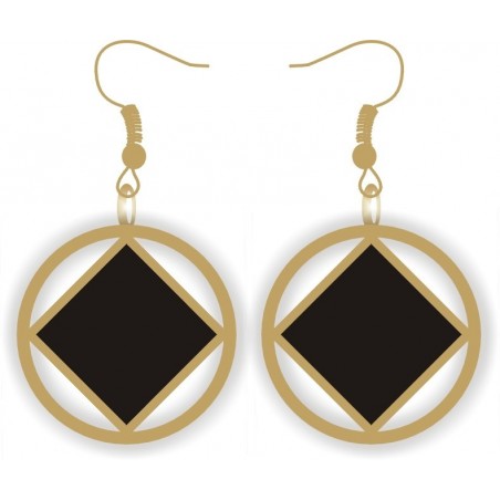 Gold and Black NA Service Symbol Earrings