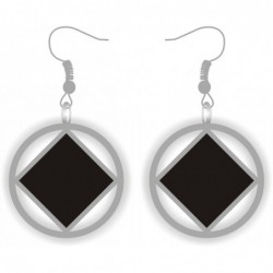 Silver and Black NA Service Symbol Earings