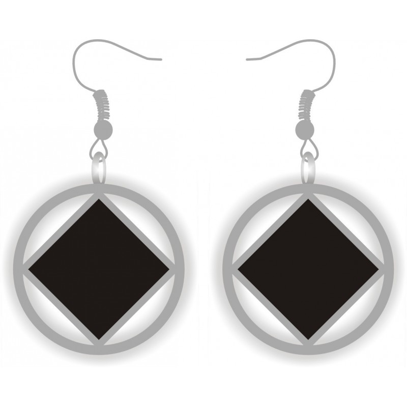 Silver and Black NA Service Symbol Earings