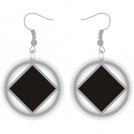 Silver and Black NA Service Symbol Earings