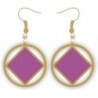 Gold and Purple NA Service Symbol Earrings