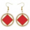 Gold and Red NA Service Symbol Earrings 1 inch