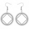 Silver and White NA Service Symbol Earrings 1 inch