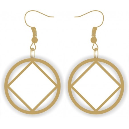 Gold and White NA Service Symbol Earrings 1 inch