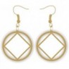 Gold and White NA Service Symbol Earrings 1 inch