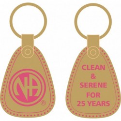 Gold and Pink Clean and Serene 25 Years Key Tag