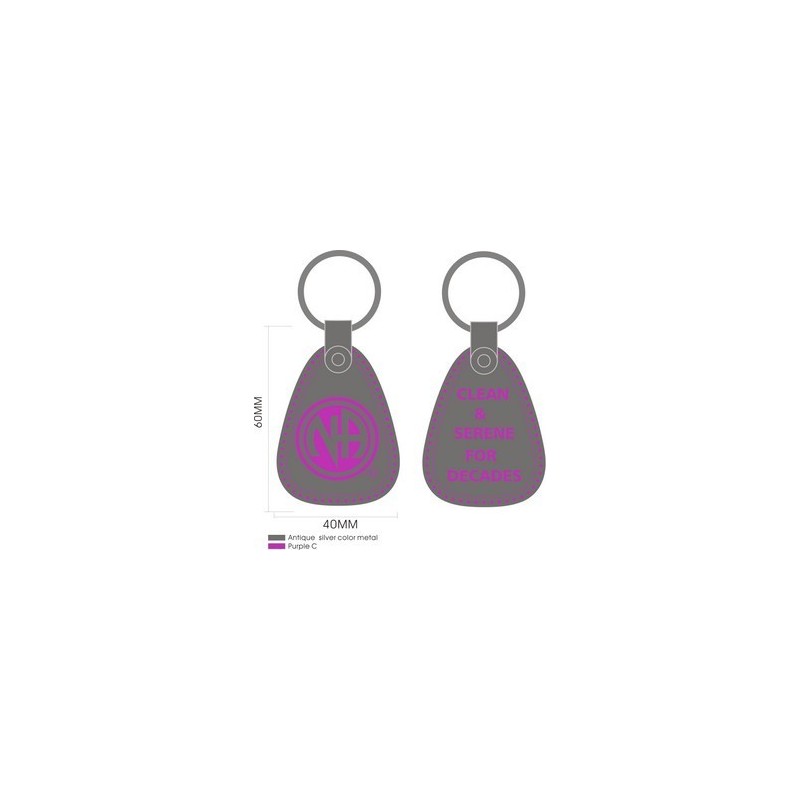 Decades Clean Key Tag Purple and Pewter