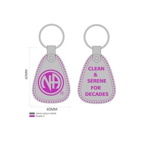 Decades Clean Key Tag Purple and Sliver