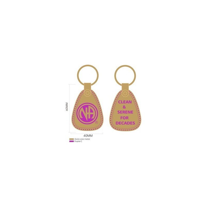 Decades Clean Key Tag Purple and Gold
