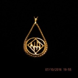 18K EP Gold NA Hanging Pendant