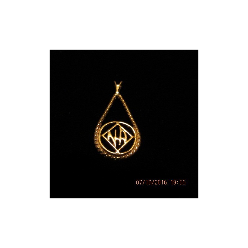 18K EP Gold NA Hanging Pendant