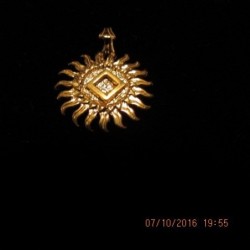 18K EP Gold Small Sun Pendant