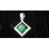 Medium Pendant with Green Gemstone .925 Silver