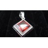 Medium Pendant with Red Gemstone .925 Silver
