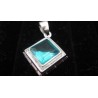Medium Pendant with Blue Gemstone .925 Silver