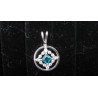Small Service Pendant with London Topaz Gemstone .925 Silver
