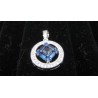 Small Service Pendant With CZ and Blue Sapphire Gemstone