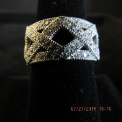 Studded Service Ring with CZ all around .925 Silver