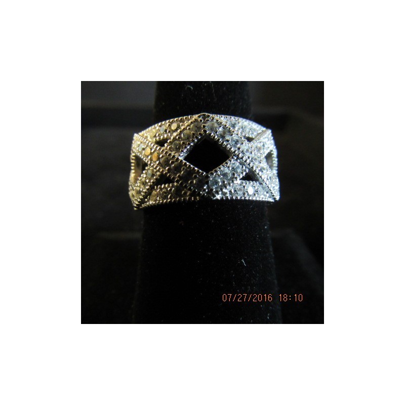 Studded Service Ring with CZ all around .925 Silver