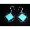 Small Solid Blue Stone .925 Silver Earrings