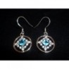 Small Service .925 Silver Earrings with CZ and Swiss Blue Topaz