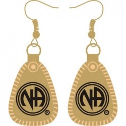 Mini Key Tag Earrings 1 inch with Black Enamel and Gold Plated