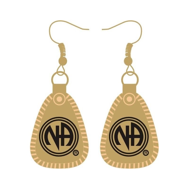 Mini Key Tag Earrings 1 inch with Black Enamel and Gold Plated