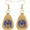 Mini Key Tag Earrings 1 inch with Blue Enamel and Gold Plated