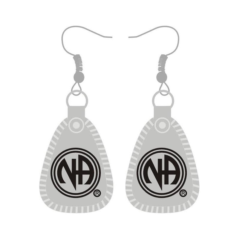 MiniKey Tag Earrings 1 inch with Black Enamel  and Silver Plated