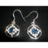 Small Service .925 Silver Earrings with CZ and London Blue Topaz