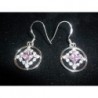 Small Service .925 Silver Earrings with CZ and Pink Sapphires