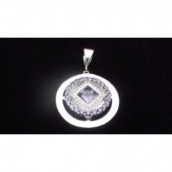 Large NA Service Pendant with Amethyst and CZ Gems