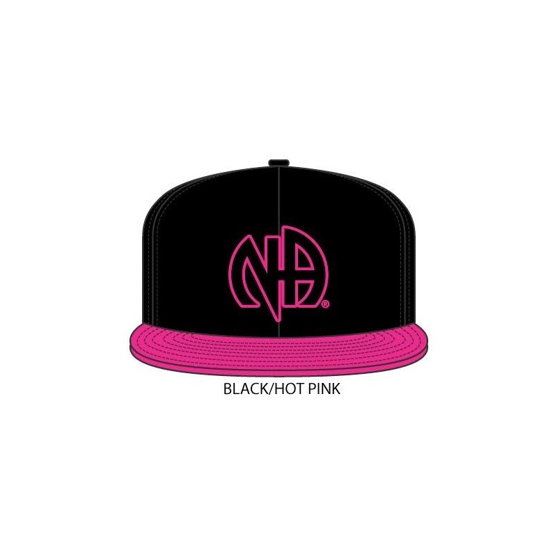 NA Hat -black with hot pink bill and hot pink & black NA symbol