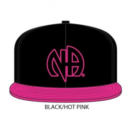 NA Hat -black with hot pink bill and hot pink & black NA symbol