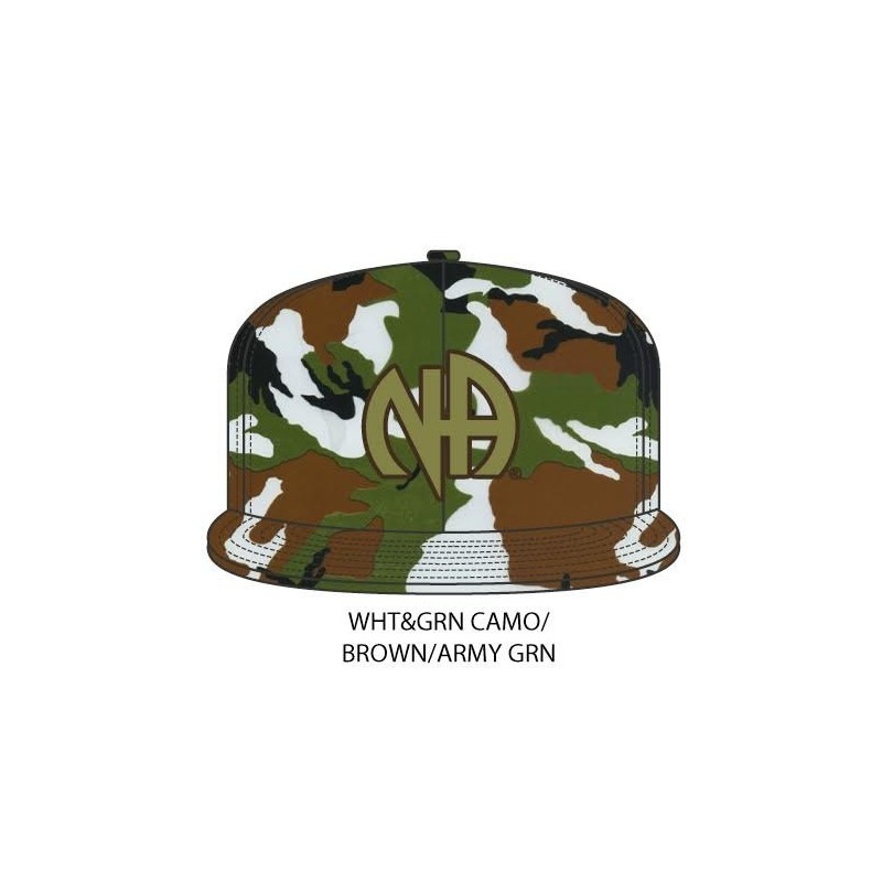 NA Hat -white green camouflage & white NA symbol