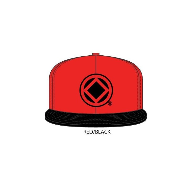 Anonymity Symbol Red Hat with black bill and red/black symbol